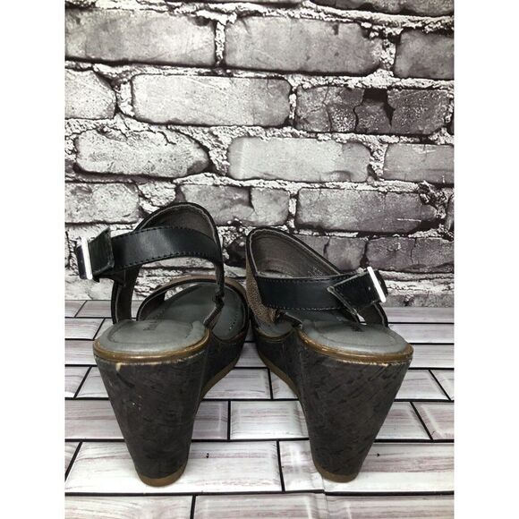 Hush Puppies Taupe Leather Polka Dot Platform Wedges Sandals Women Sz 8M US/39EU - Picture 7 of 16